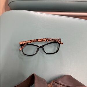 Bebe Cat Eye Leopard Print and Black Glasses super cute